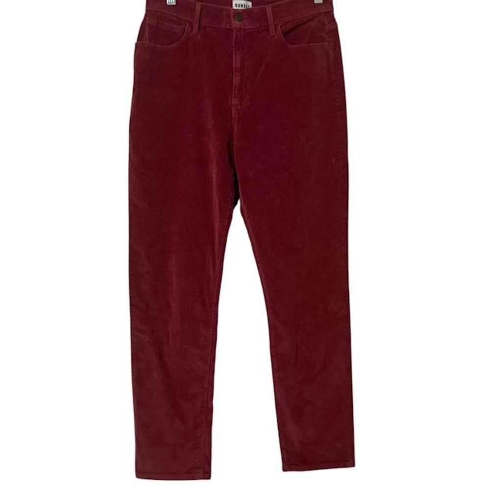 Aritzia Sunday Best Red Corduroy Slim Straight Leg Chino Pants Womens 8